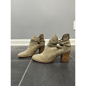 Frye 74685 NAOMI PICKSTITCH Boot Women's US 7.5 B Ash Suede Low Cut Zip Bootie